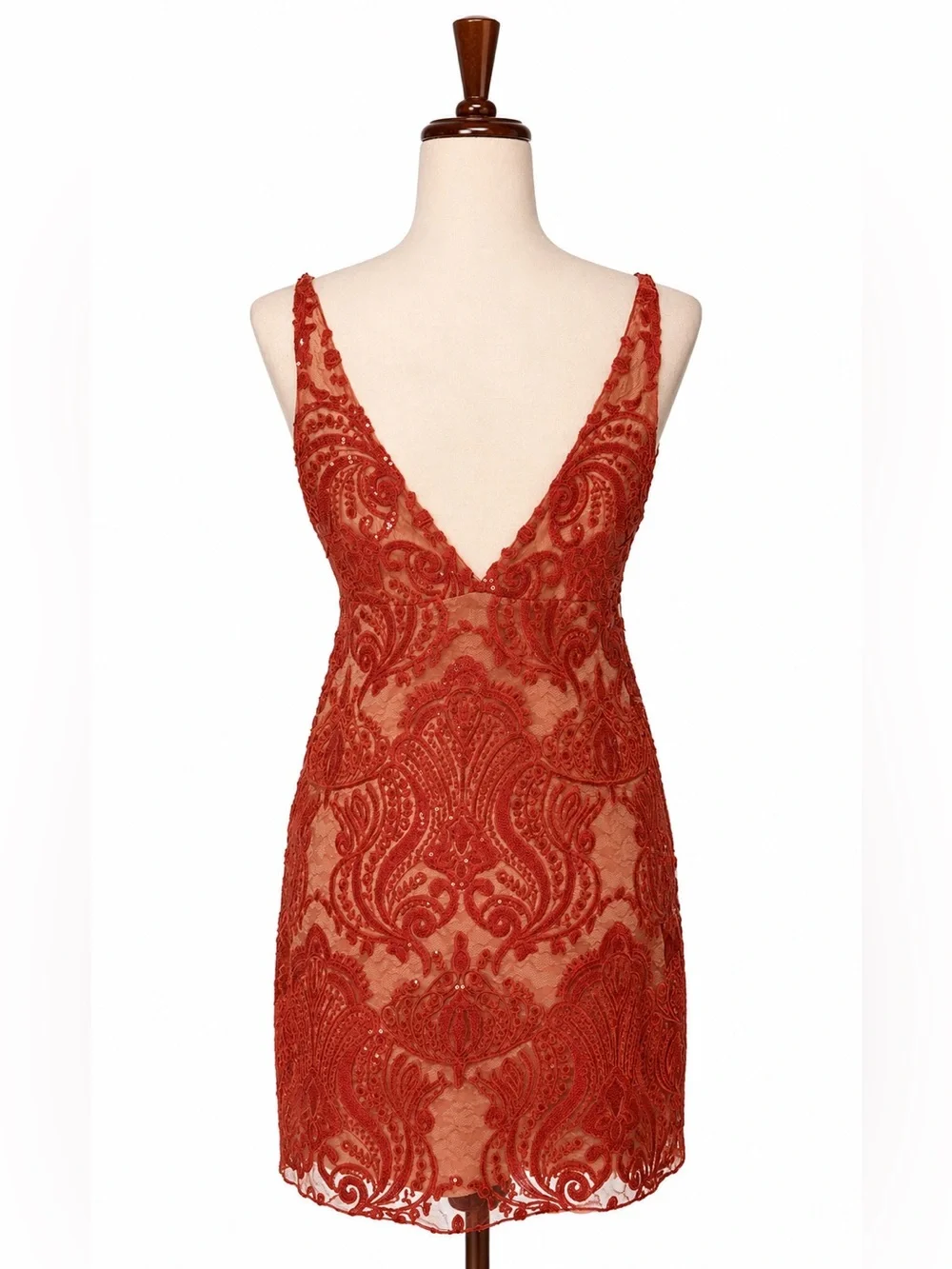 Free People Lace Slip Dress in Rust - Women Intimates & Sleepwear-2 - Picture 3 of 5